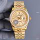 Swiss Quality Copy Rolex Datejust 41mm Watch All Gold Diamond Bezel Palm Dial (4)_th.jpg